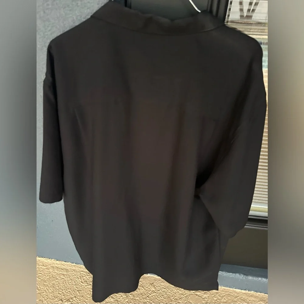 Havanera Co. Black Short Sleeve Button Down Dress Shirt Embroidered Men Size XL - Picture 5 of 5